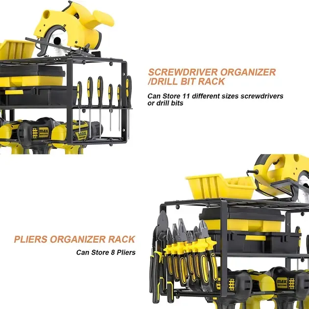 Металлическая настенная полка – органайзер Urbankit для хранения электроинструментов: шуруповерта, дрели, отверток, плоскогубцев и т.д. Коломыя - изображение 7