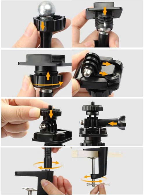 Гнучкий тримач для веб камери на стіл універсальний 67см ACprof MJ12 SBR Київ - фото 3