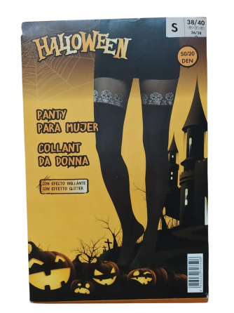 Женские колготы с Черепами блестящие для Хэллоуина 50\20den S 38-40 Италия черный Киев