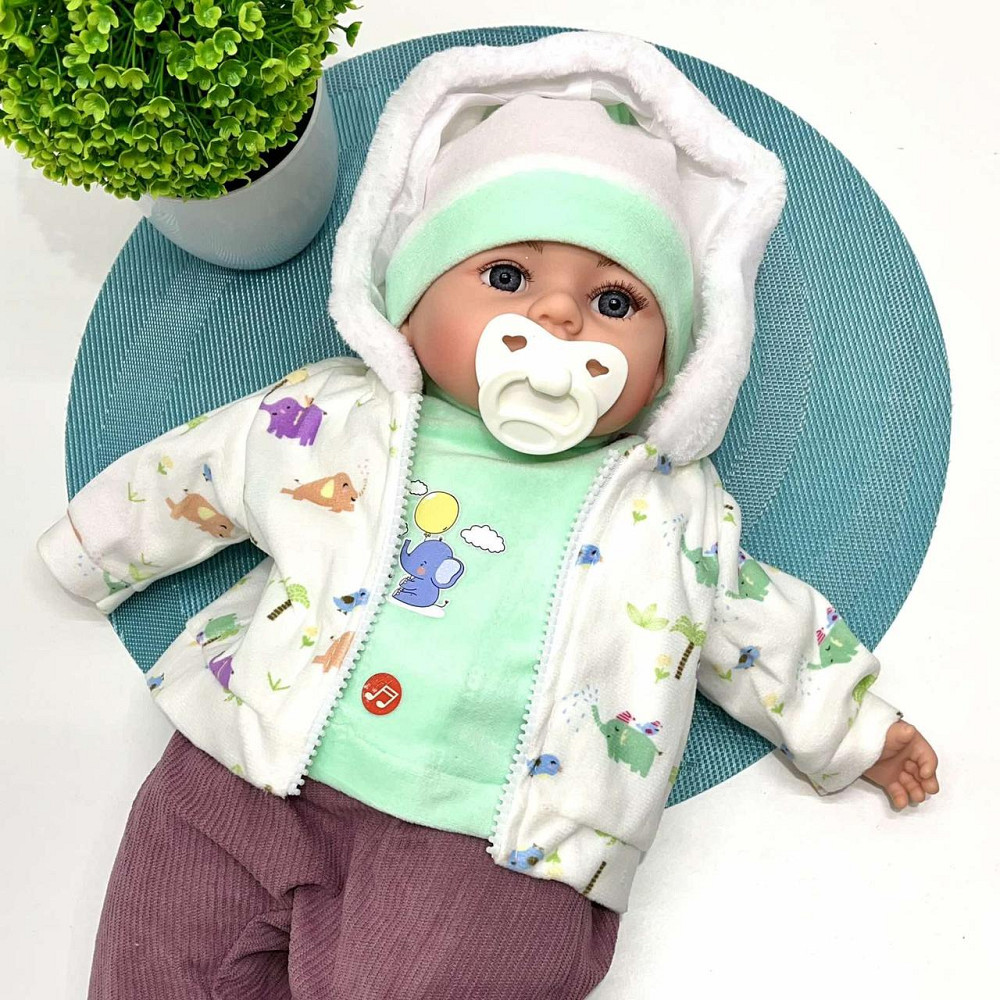 Кукла-пупс м'яконабивна з соскою та звуковими ефектами укр мова 42см Вид 2 (M 5919 I UA) Чернігів - фото 4