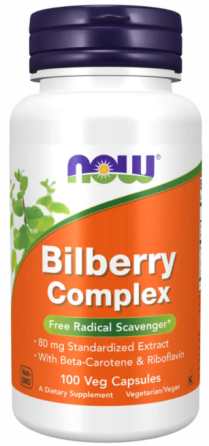 Черника комплекс для зрения Now Foods Bilberry Complex 80mg 100 капс Киев