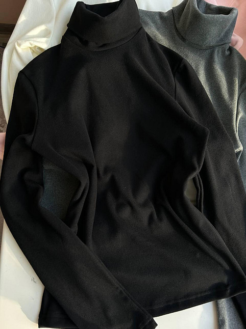 Жіночий теплий базовий гольф ангора на флісі Чорний, 42/46 Одеса - фото 4