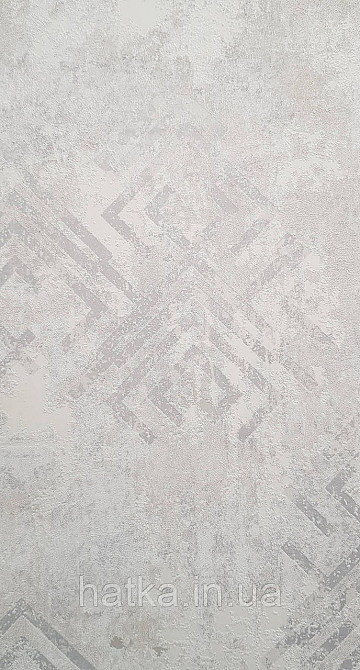 Шпалери вінілові на флізеліні Marburg Memoria 1.06х10 під старовину геометрія фігури на штукатурці срібло на беж Київ - фото 3