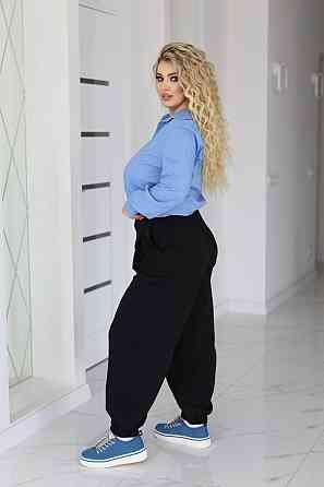 Жіночі широкі штани джогери "Flavio" | Батал Чорний, 54-56 Київ