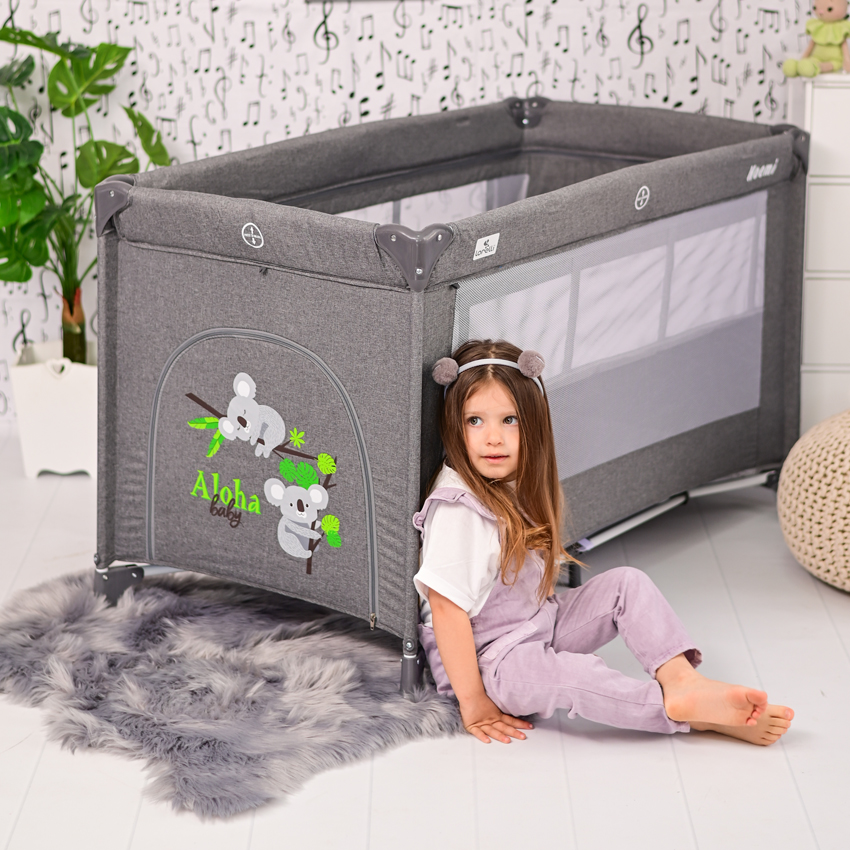 Дворівневий манеж для дітей від народження Noemi 2 Layers Iceberg Green Star Lorelli Зелений Кривий Ріг - фото 10