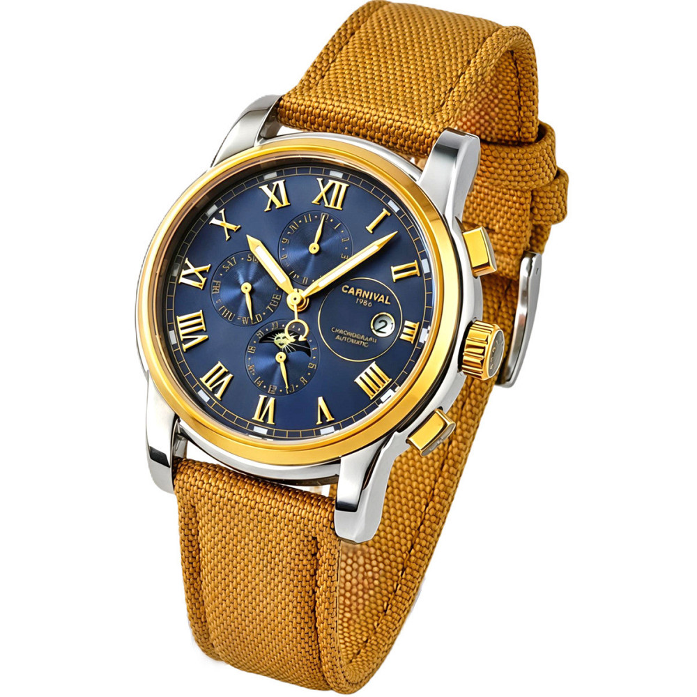 Годинник чоловічий механічний Carnival London Sahara Gold (2 ремінці) Вінниця - фото 1