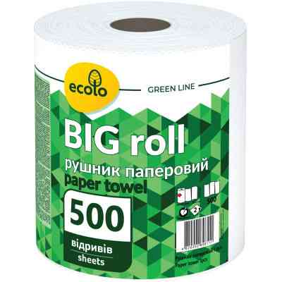 Бумажные полотенца Ruta Ecolo Big Roll 2 слоя 500 отрывов (4820202896111) Винница