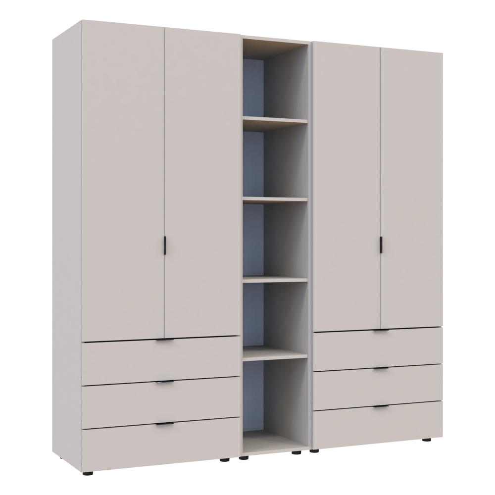 Комплект шкафов для одежды Doros Гелар (3 шт.) 193,2х49,5х203,4 см Кашемир (DRS-011249) Львов - изображение 2