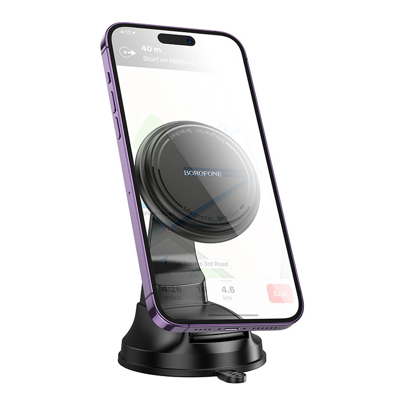 Автотримач для телефона BOROFONE BH136 Parker ring magnetic car holder(center console) Black Киев - изображение 3