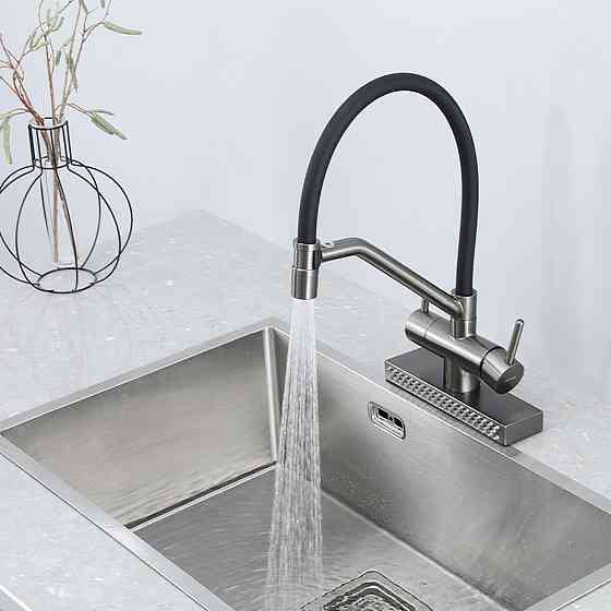 Смеситель для кухни под фильтр GAPPO G4098-9 гибкий излив, функция 