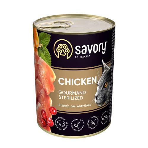 Вологий корм Savory для стерилізованих котів, з куркою, 400 г Київ - фото 1