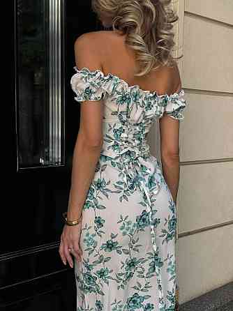 Жіноче стильне елегантне довге плаття зі штапелю Зелений, 46/48 Одеса