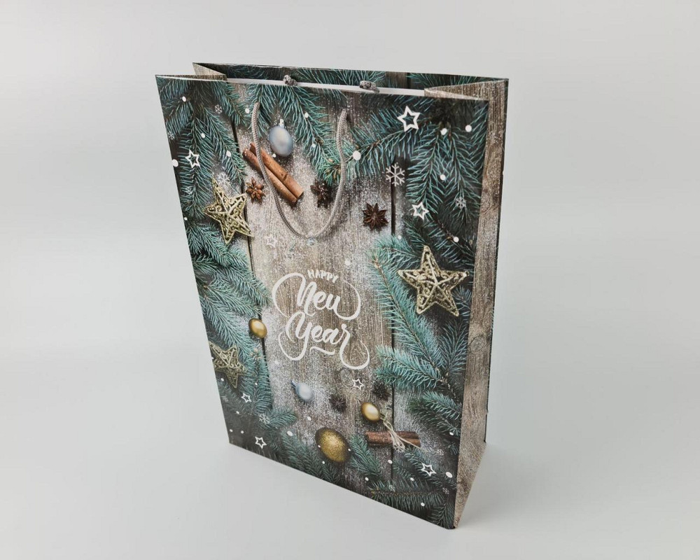 Новогодний ,картонные пакеты с ручками Гигант вертикальный 30х47х12-021 (12 шт) Харьков - изображение 3