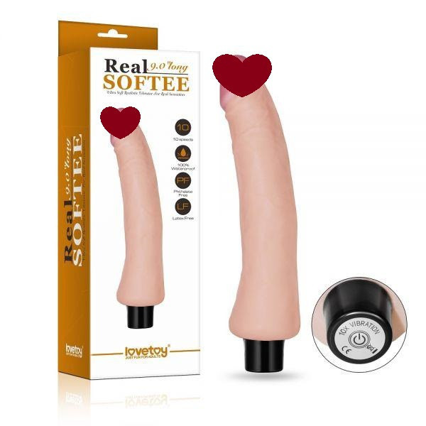 Вібратор з оригінальною формою вигину 9" Real Softee Sex Aura Київ - фото 1