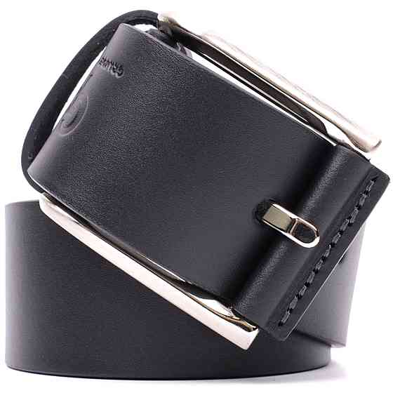 Качественный ремень под джинсы из натуральной кожи GRANDE PELLE 11685 Черный Киев