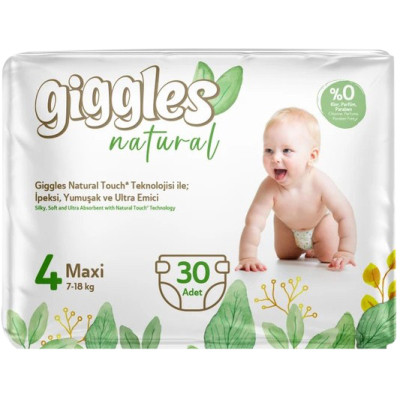 Подгузники Giggles Natural 4 Maxi 7-18 кг 30 шт (8680131206407) Винница - изображение 1