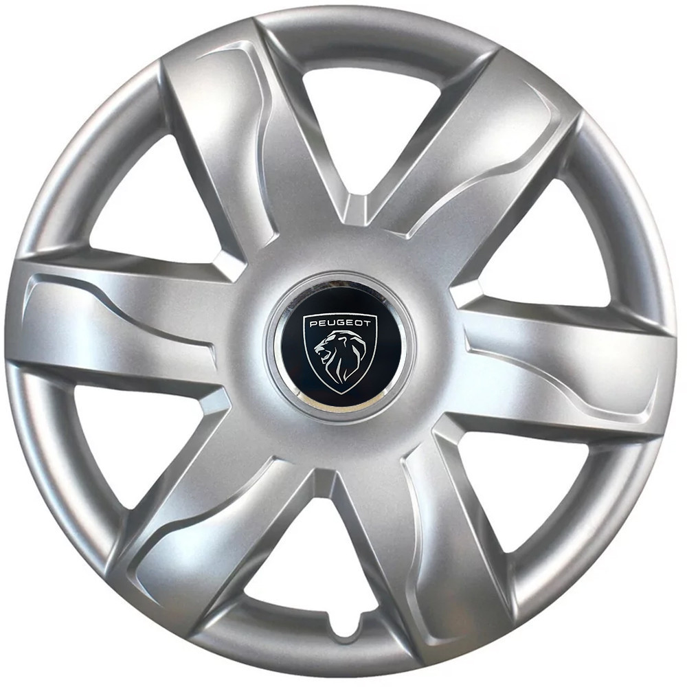 Автомобільні модельні ковпаки R15 Peugeot NEW 318 4шт, SJS, сріблясті Вінниця - фото 1