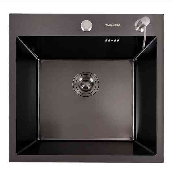 VALESO Кухонна мийка 50*50 PVD чорна Valeso Handmade (товщина 3,0/1.5) Киев