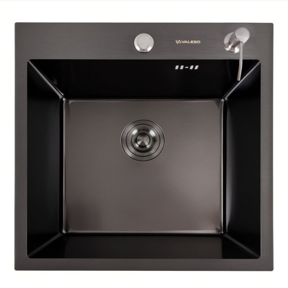 VALESO Кухонна мийка 50*50 PVD чорна Valeso Handmade (товщина 3,0/1.5) Киев - изображение 1