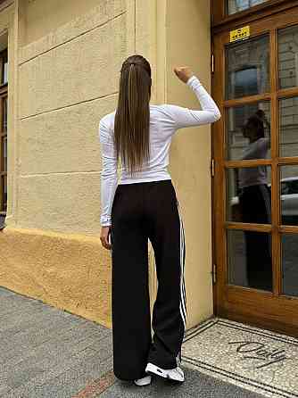 Жіночі стильні теплі штани оверсайз із лампами фліс, polar'' Чорний, 46/48 Одеса