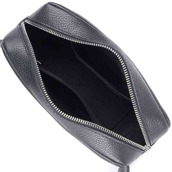 Чоловіча сумка-бананка з натуральної шкіри флотар Чорна (SHVIGEL) Київ