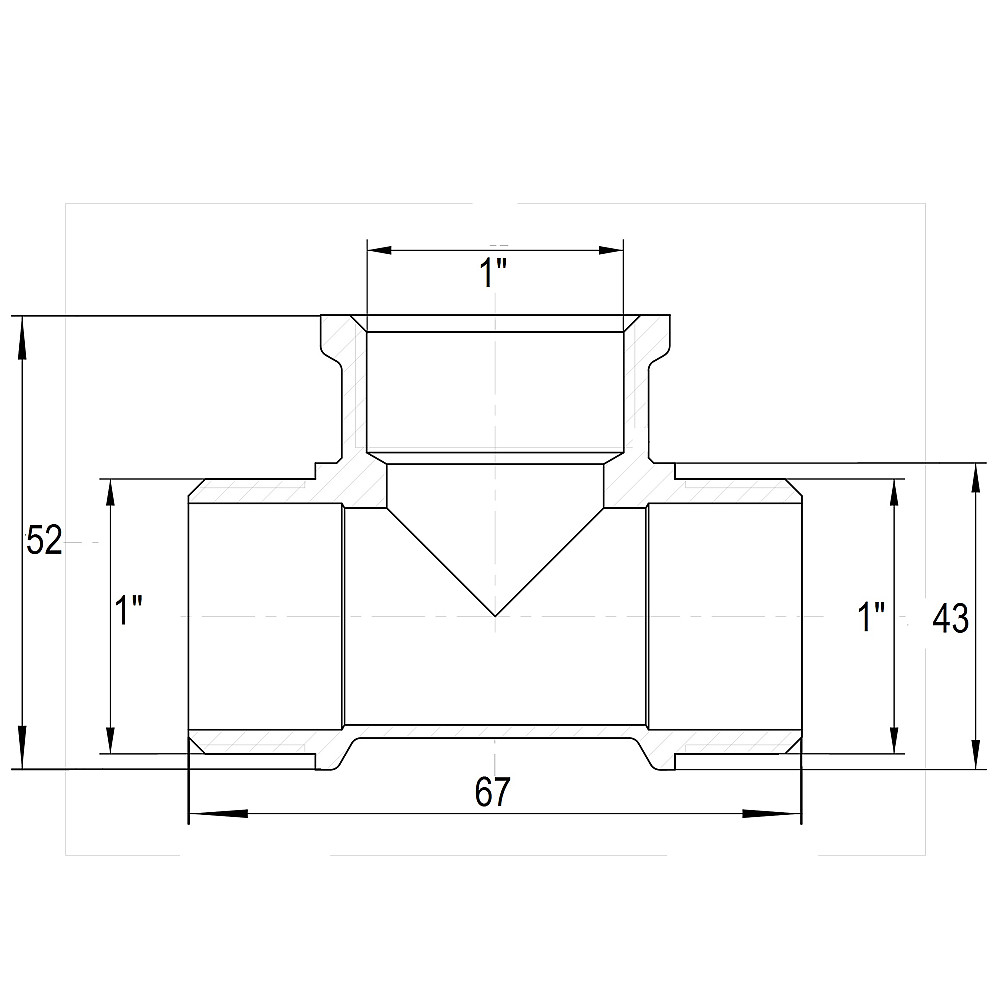 Трійник 1″ЗВЗ латунний А0274А Київ - фото 2