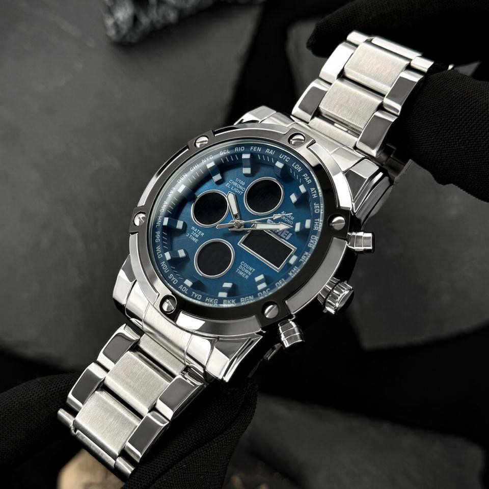 Skmei 1389BU Silver-Black-Blue Киев - изображение 6