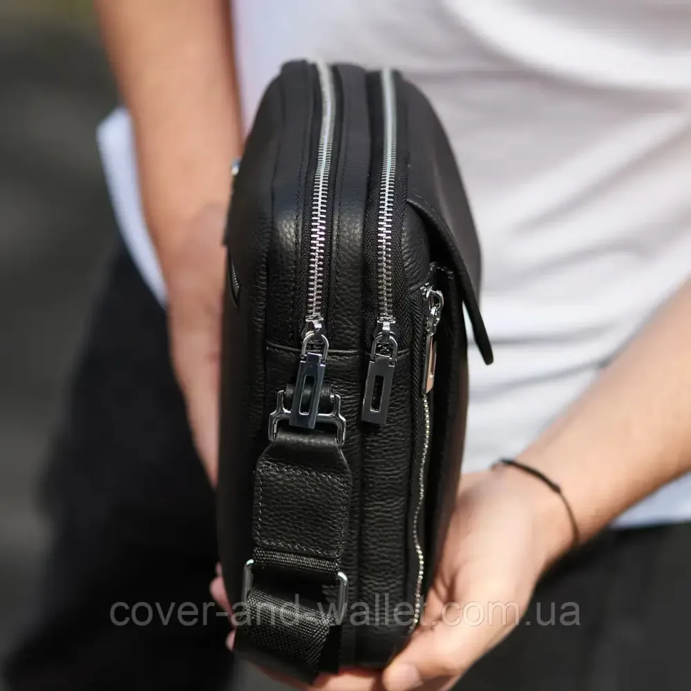 Мужская кожаная сумка-барсетка через плечо с отделением для телефона Rekarti Киев - изображение 5