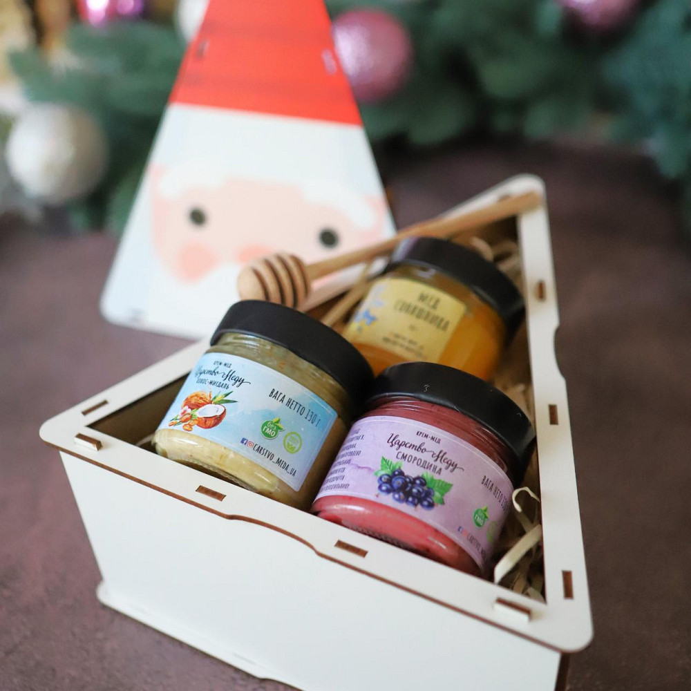 Дерев'яний подарунковий бокс №3 Царство Меду на Новий Рік. Одеса - фото 4