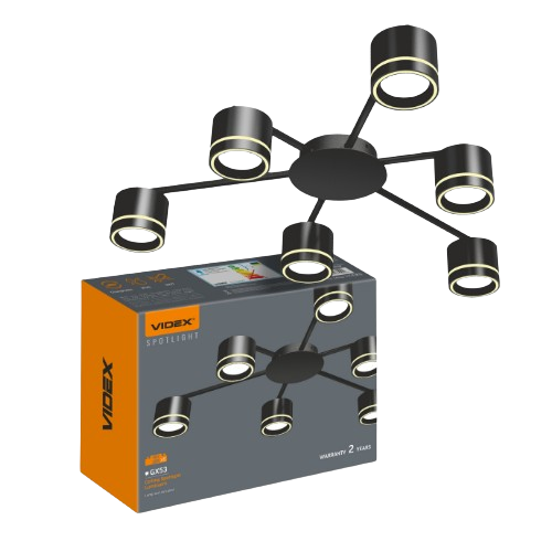 LED Світильник накладний під лампу 6*GX53 чорний VL-SPF21B-BP Videx Житомир