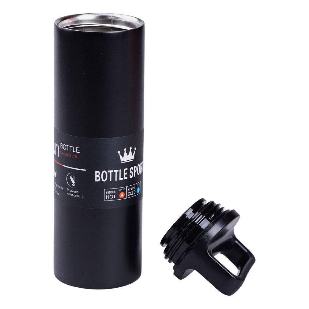 Термос 500 мл спортивний чорний з вакуумною ізоляцією Київ - фото 2