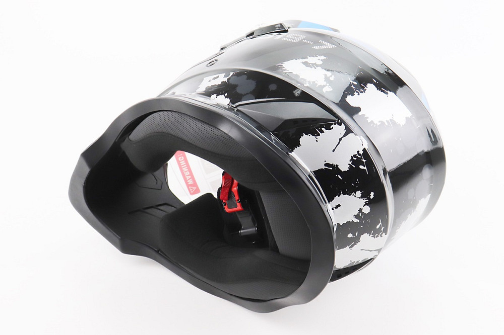 Шолом кросовий/ендуро/АТV зі склом BLD-819-7 L (59-60см), ЧОРНИЙ/СІРО-СИНІЙ Київ - фото 2