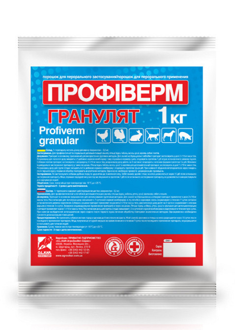 Профиверм 0,35% гранулят 1 кг O.L.KAR. Винница - изображение 1