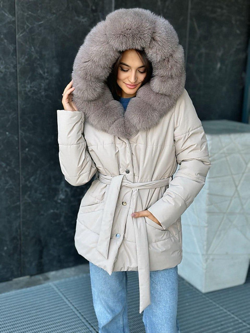 Жіночий пуховик Oslo з хутром фінського песця Бежевий, 42, Св.Соболь Харків - фото 2