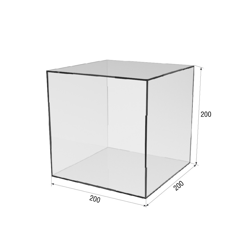 Коробка акриловая EKOSTAR 200х200х200 с крышкой Киев - изображение 4