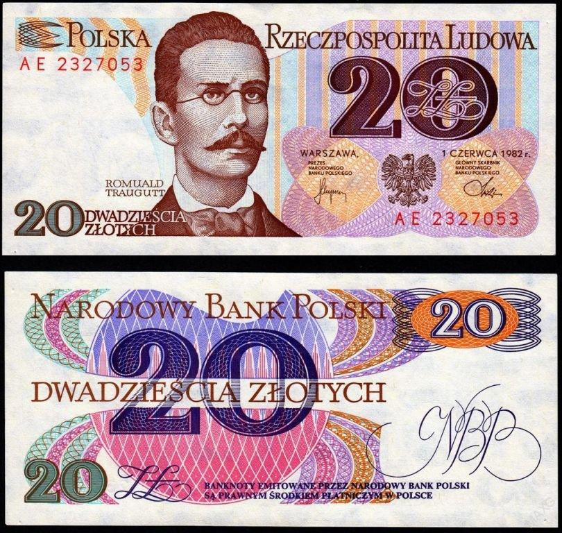 Польща 20 злотих 1982 UNC Полтава - фото 1