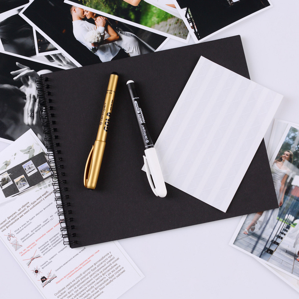 Альбом на пружині 20х23 см 40 сторінок  + 2 маркери  Чорний Тернополь - изображение 1