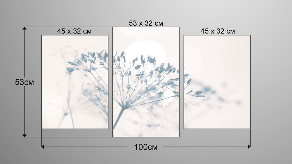 Модульна картина Квітка Мінімалізм Art-180_3 Київ - фото 4