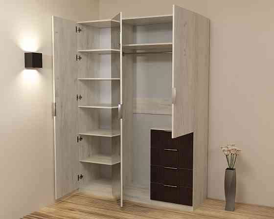 Шафа Крістал 2, Дуб Крафт Білий/Венге Магія, 1500х520х2100 Львів