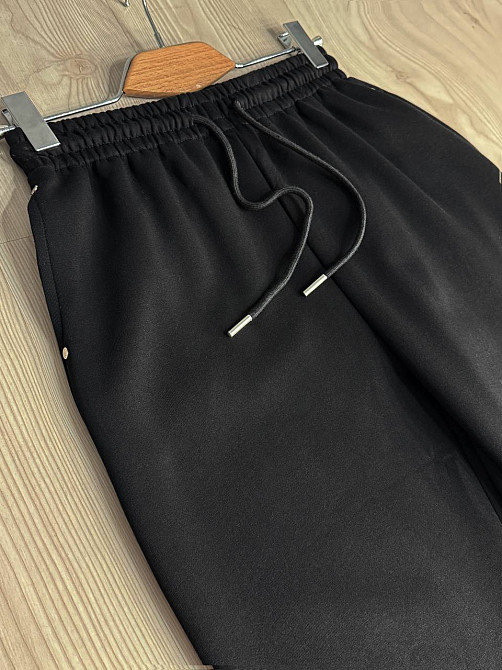 Штаны женские A-N 27090 джогеры спортивные на резинке трикотажные черные, черный, S Киев - изображение 12