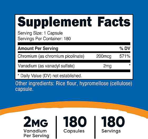 Vanadium , 2 mg , 180 Capsules Луцьк