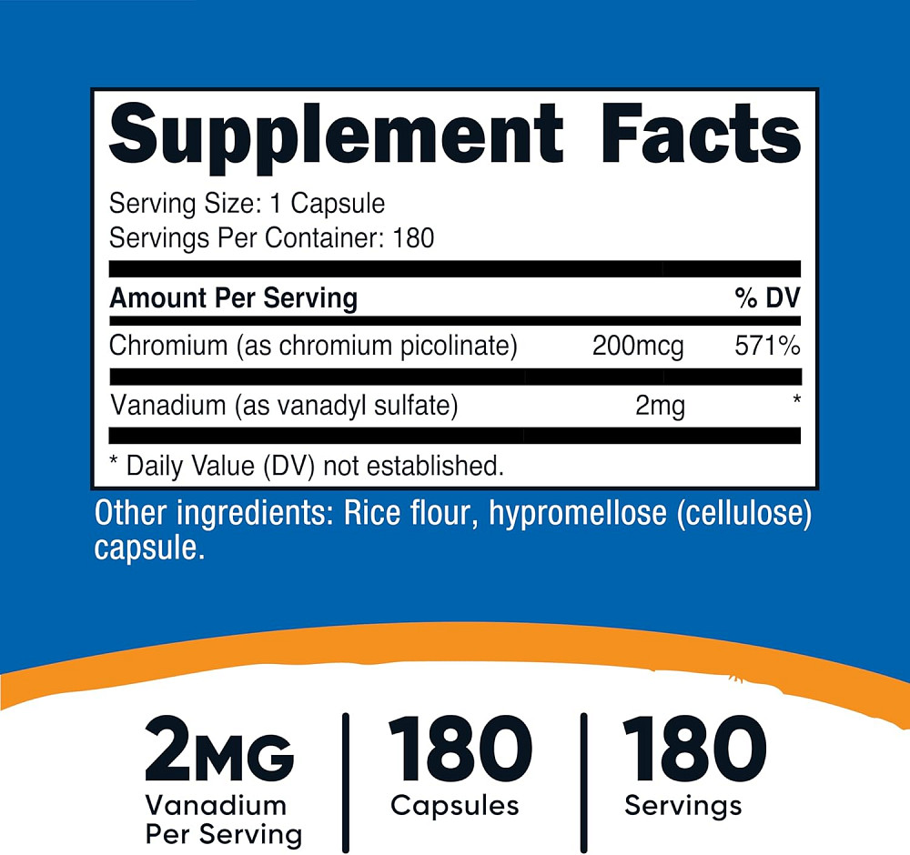 Vanadium , 2 mg , 180 Capsules Луцьк - фото 2