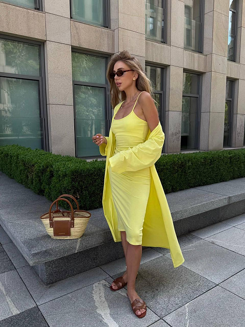 Женский комплект платье + кардиган Лимонный Харьков - изображение 1