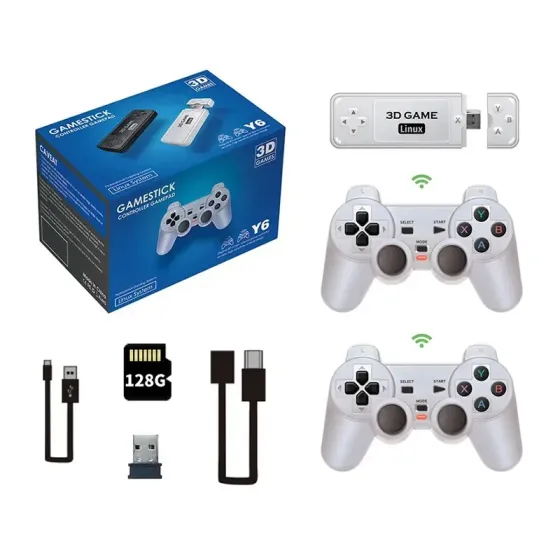 Ігрова приставка геймстик консоль Powkiddy Boyhom Y6 3D Linux Game Stick 128GB S905X2 + 11000 ігор Київ