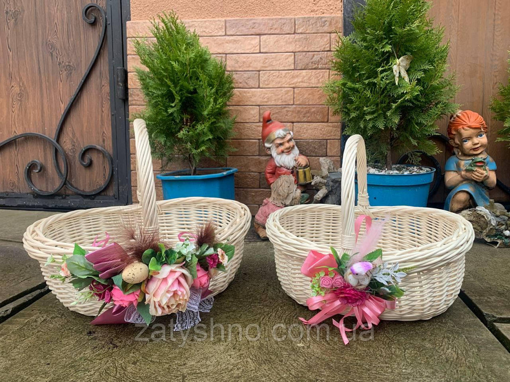 Кошик дерев'яний, плетений з лози, з прикрасою Київ - фото 7