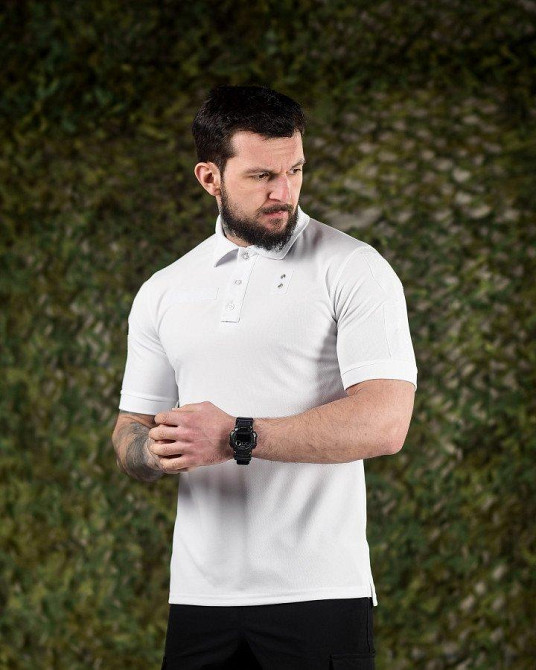 Тактическая футболка поло PATRIOT белая ВТ6322 Одесса - изображение 1