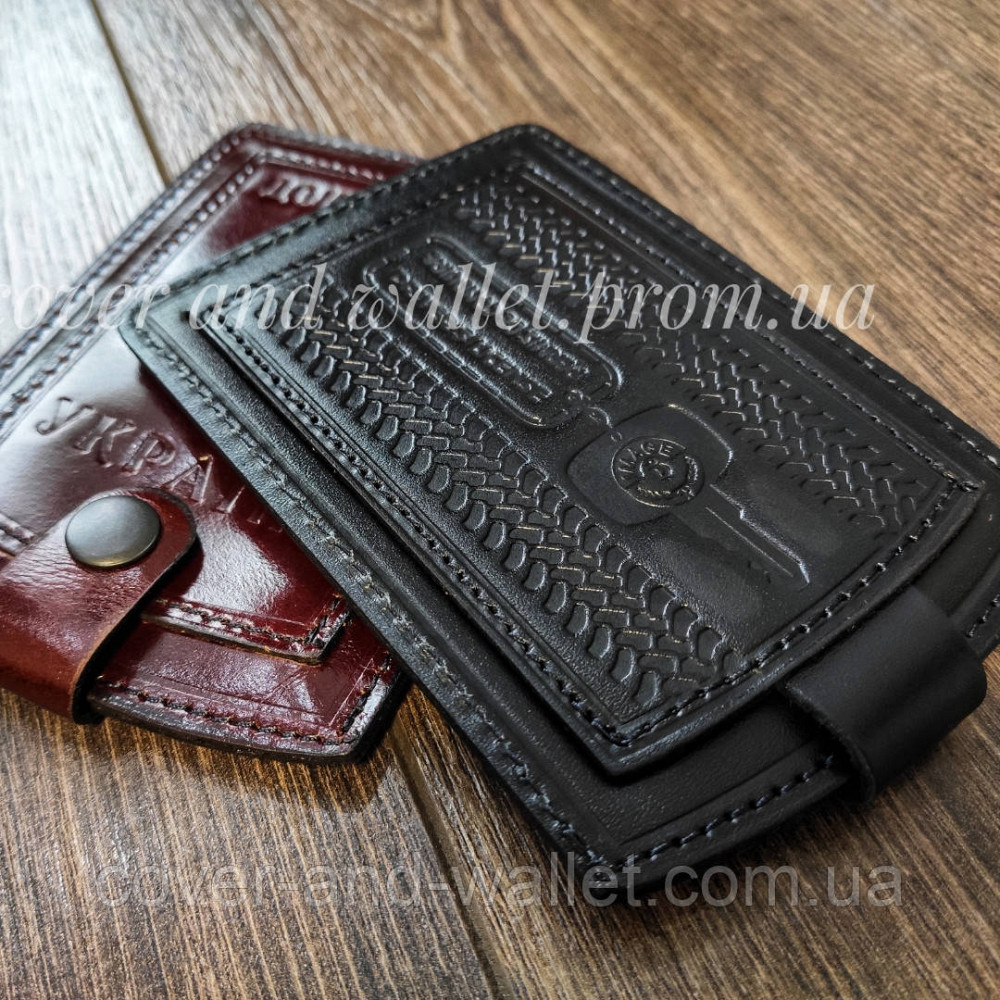 Універсальна шкіряна обкладинка на нові та старі права чорного кольору Київ - фото 2