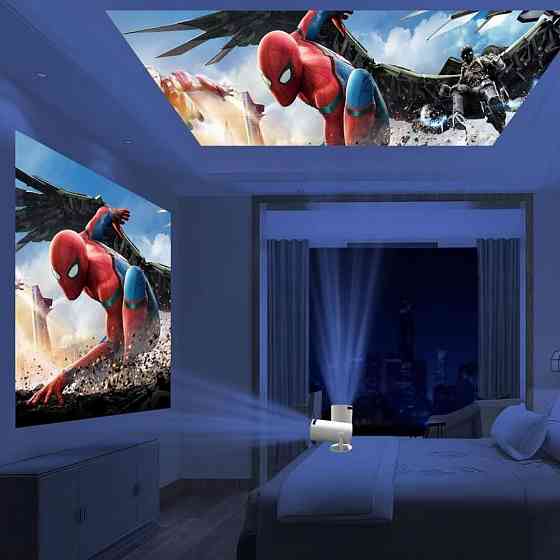 Міні проектор для дому з WiFi, Bluetooth + пульт, HY 300 / Портативний смарт проектор / Проектор для телефону Київ