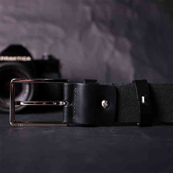 Классический брючный ремень для мужчин из натуральной кожи GRANDE PELLE 11676 Черный Киев