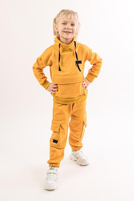 Костюм дитячий, спортивний (сірий меланж, ментол, бузковий,рожевий, жовтий) 98, Жовтий Крохатушка одяг Київ - фото 1